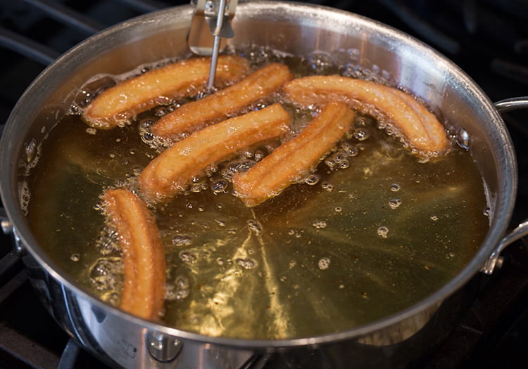 Best Churros Recipe - Fry the doughs about 2-3 minutes until golden