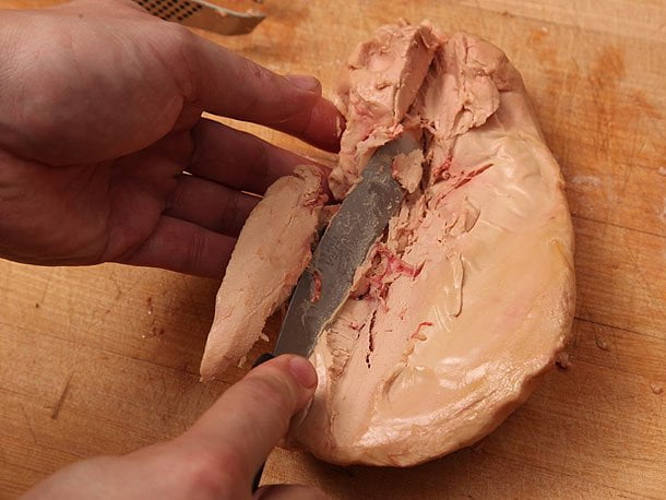 Duck liver remove nerves