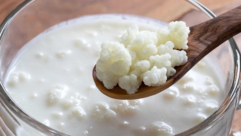 Creme Fraiche Recipe - Ripe kefir made by adding kefir yeast to milk