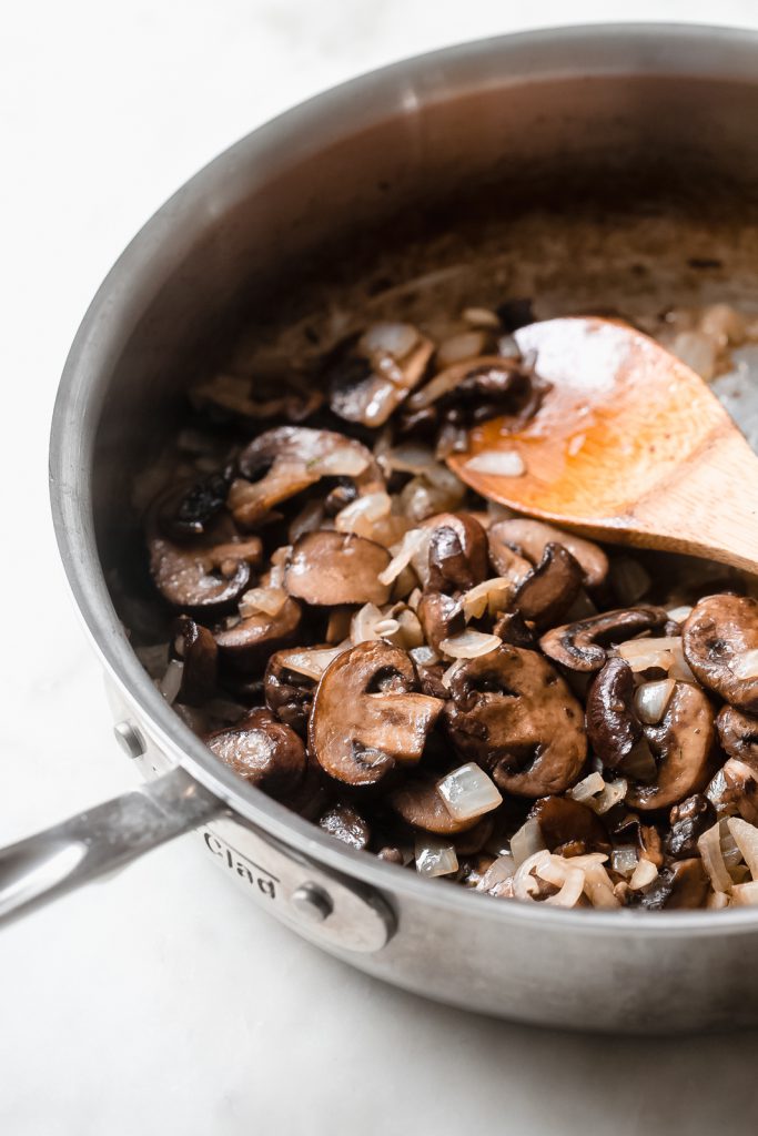 Beef Stroganoff Recipe - Sauteed mushrooms