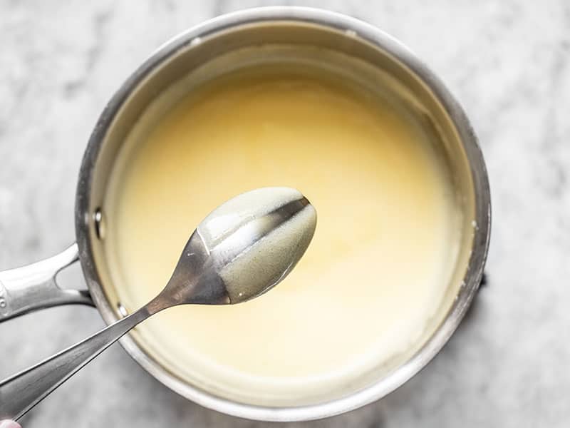 Creme Anglaise Recipe - Sauce retention test: If the sauce remains non-fluid, it means it is