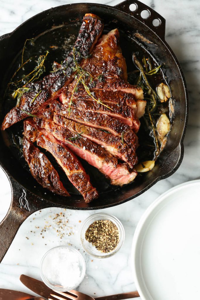 Ribeye Steak Recipe - Cast iron pan seared ribeye